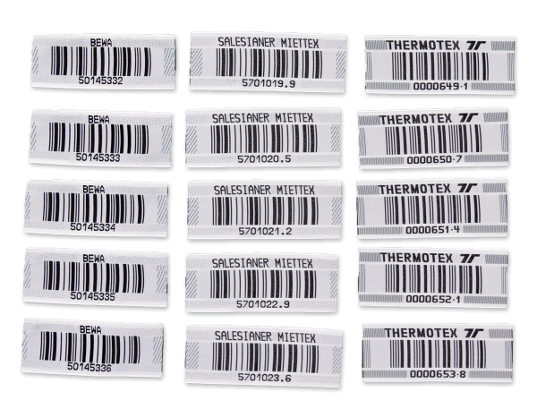 Étiquettes à code-barres tissées