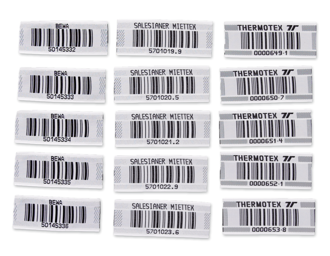 Étiquettes à code-barres tissées » THERMOTEX NAGEL GmbH