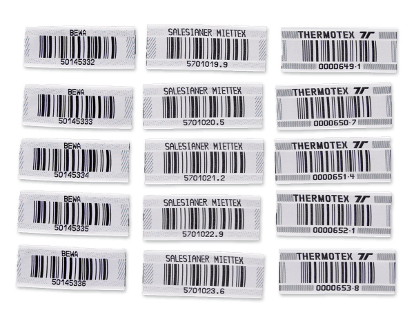 Étiquettes à code-barres tissées 