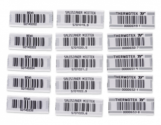 Étiquettes à code-barres tissées 